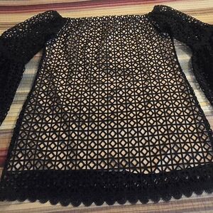 Julian Chang Black Lace Off-Shoulder Blouse